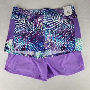 Xersion Women XL Purple‎ Running Shorts Brief Lined Side Pocket Inseam 2.5" New